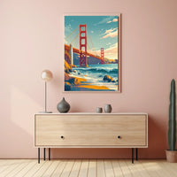 Golden Gate Bridge Vibrant Modern Art Poster