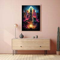 Vibrant Cityscape At Dusk Poster