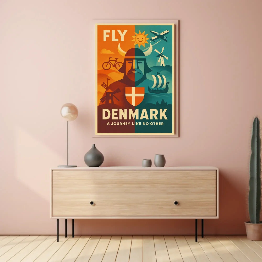 Denmark Travel Adventure Vintage Danish Exploration Travel Poster PosterGoat