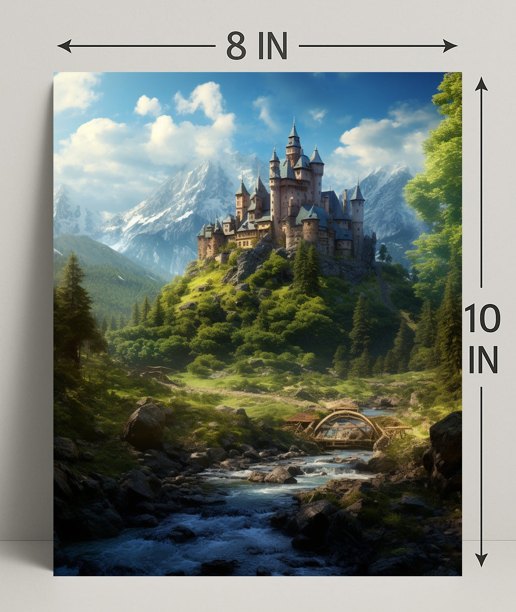 Enchanted Castle In The Mountains Poster PosterGoat