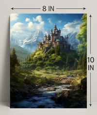 Enchanted Castle In The Mountains Poster PosterGoat