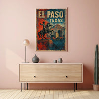El Paso Texas Vibrant Borderland Travel Poster