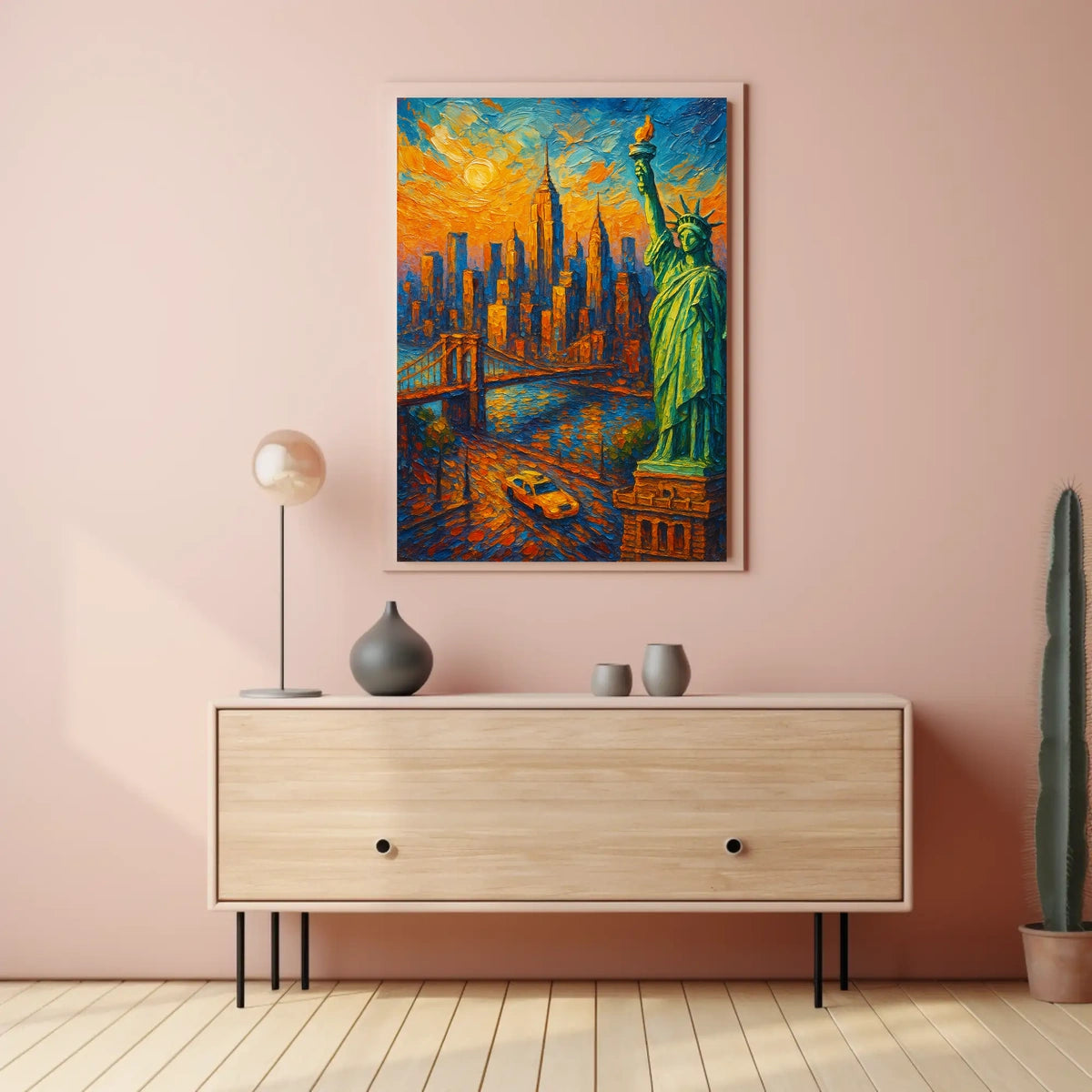 Vibrant New York Sunset Painting