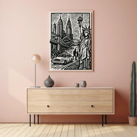 New York City Poster Minimalist Skyline Wall Art Home Decor