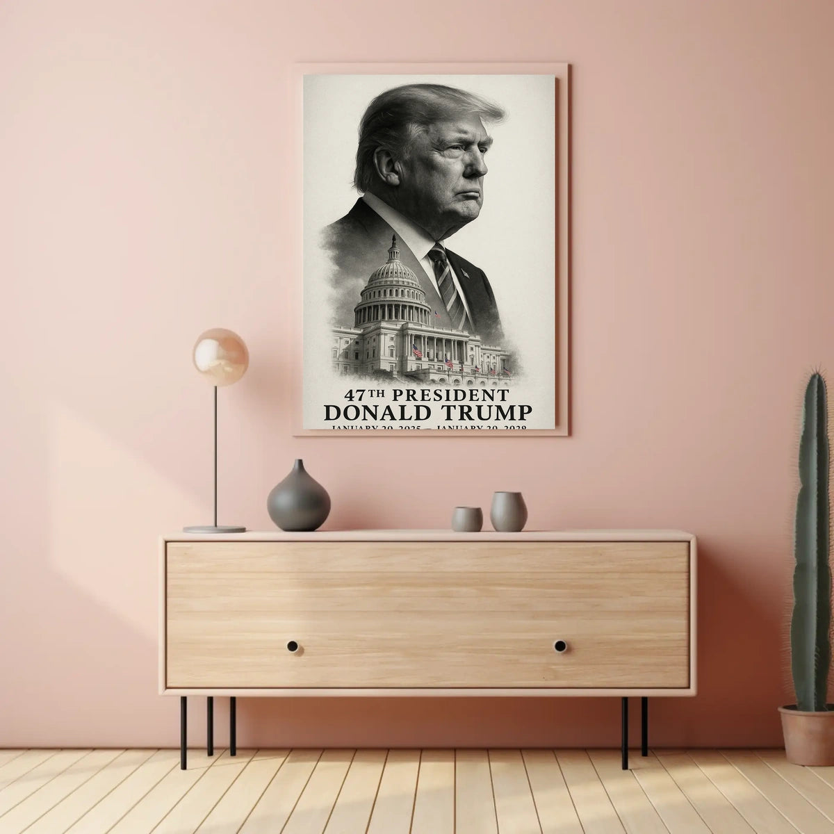 Donald Trump Resolute Visionary Above the Capitol Poster