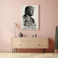 Donald Trump Resolute Visionary Above the Capitol Poster