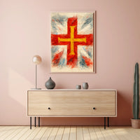 Abstract Cross And Flag Design Abstract Poster