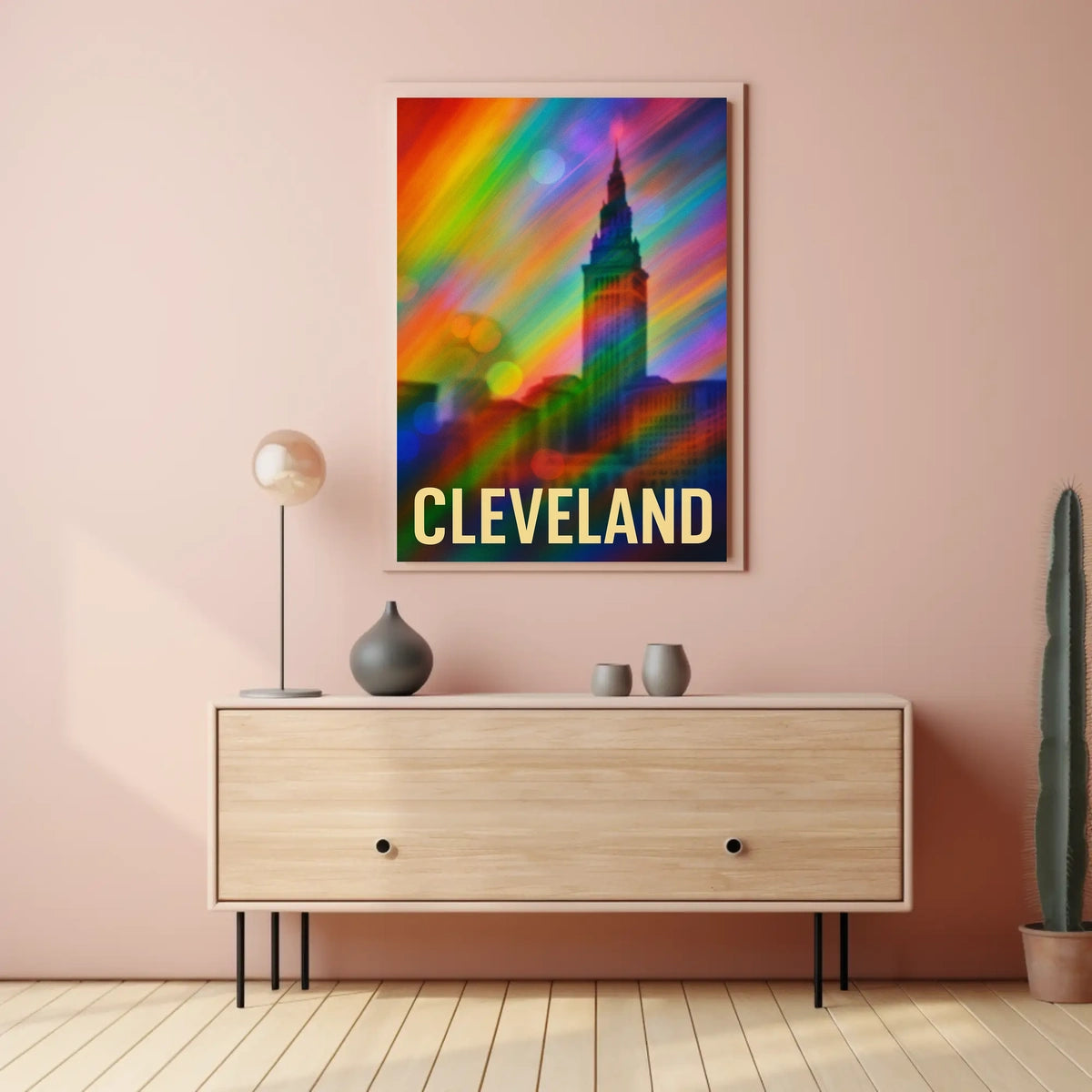 Cleveland Skyline Photography Realism Decor Lovers Poster