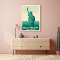 Statue of Liberty Poster Modern Travel City Wall Art