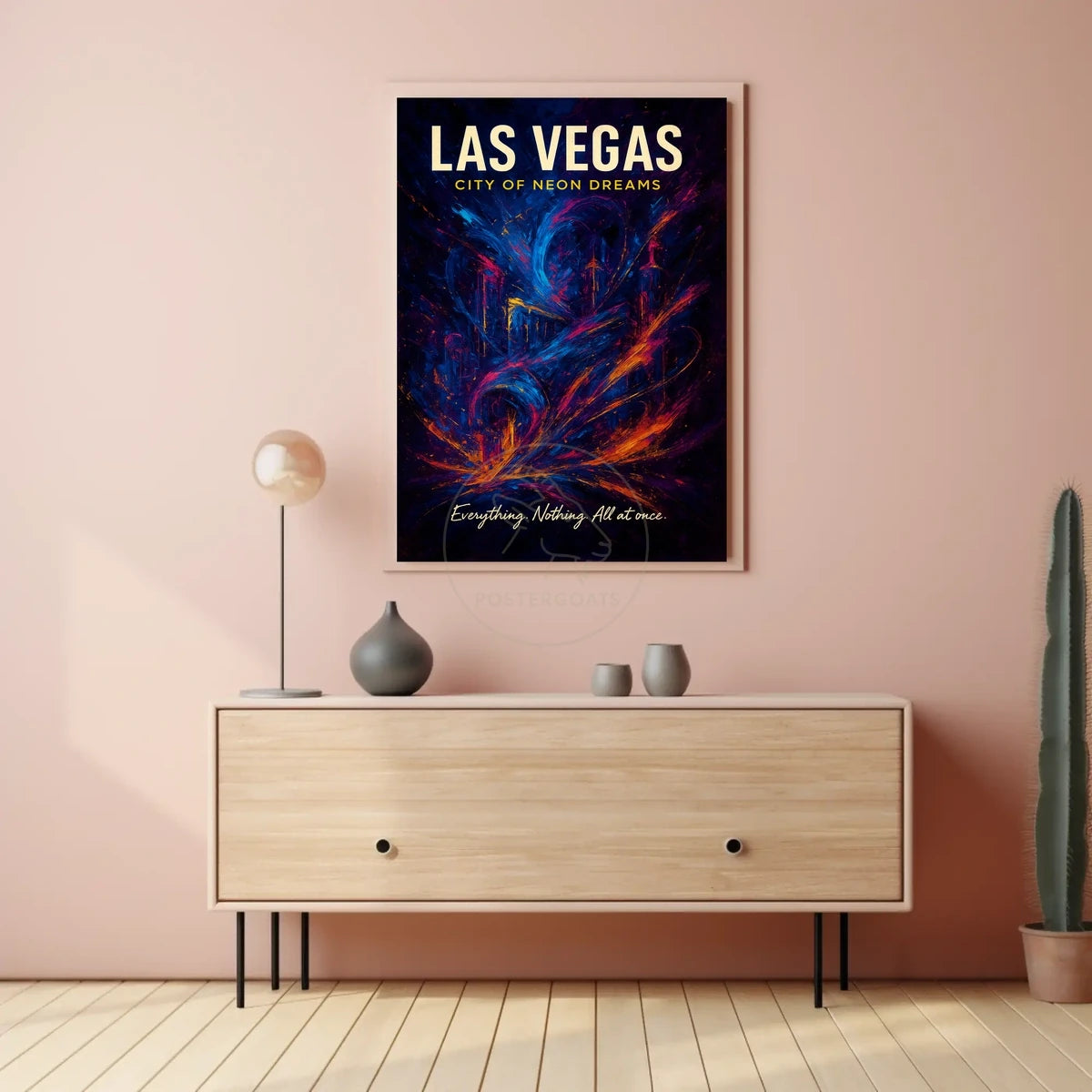 Las Vegas Neon Dreams Abstract Artistic Poster