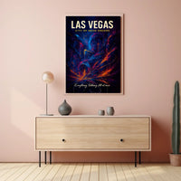 Las Vegas Neon Dreams Abstract Artistic Poster
