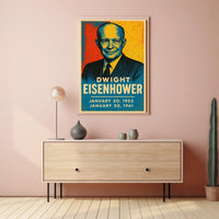 Dwight Eisenhower Patriotic Retro Portrait Poster