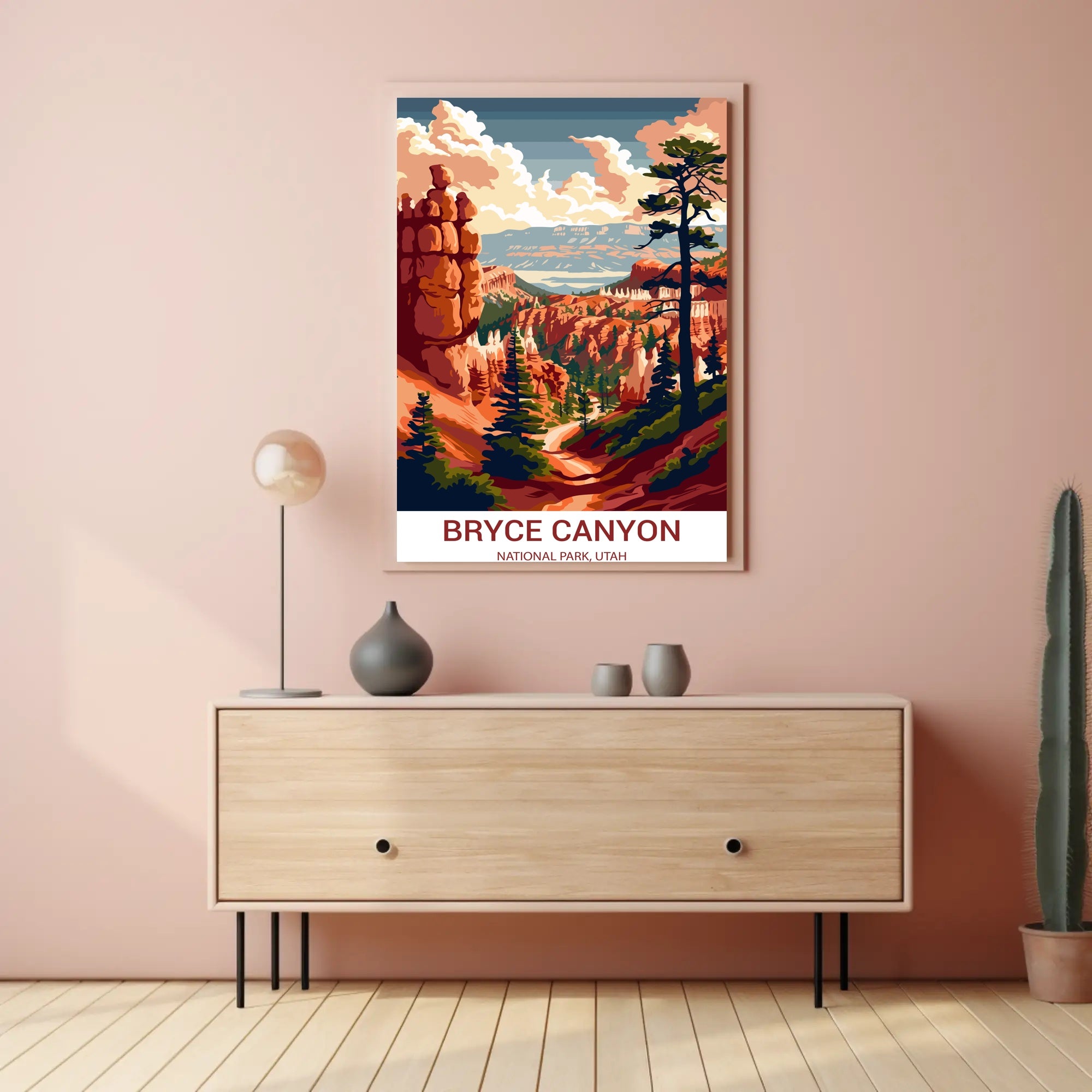 Bryce Canyon Illustrated Print: Stunning National Park Poster