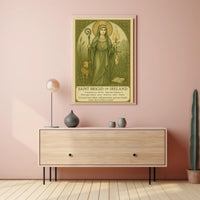 Saint Brigid of Ireland Vintage Cultural or Heritage Poster