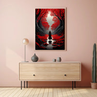 Enchanted Red Forest Poster