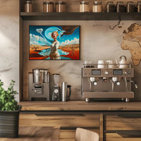 Surreal Desert Landscape with Dreamlike Elements - Artistic Poster