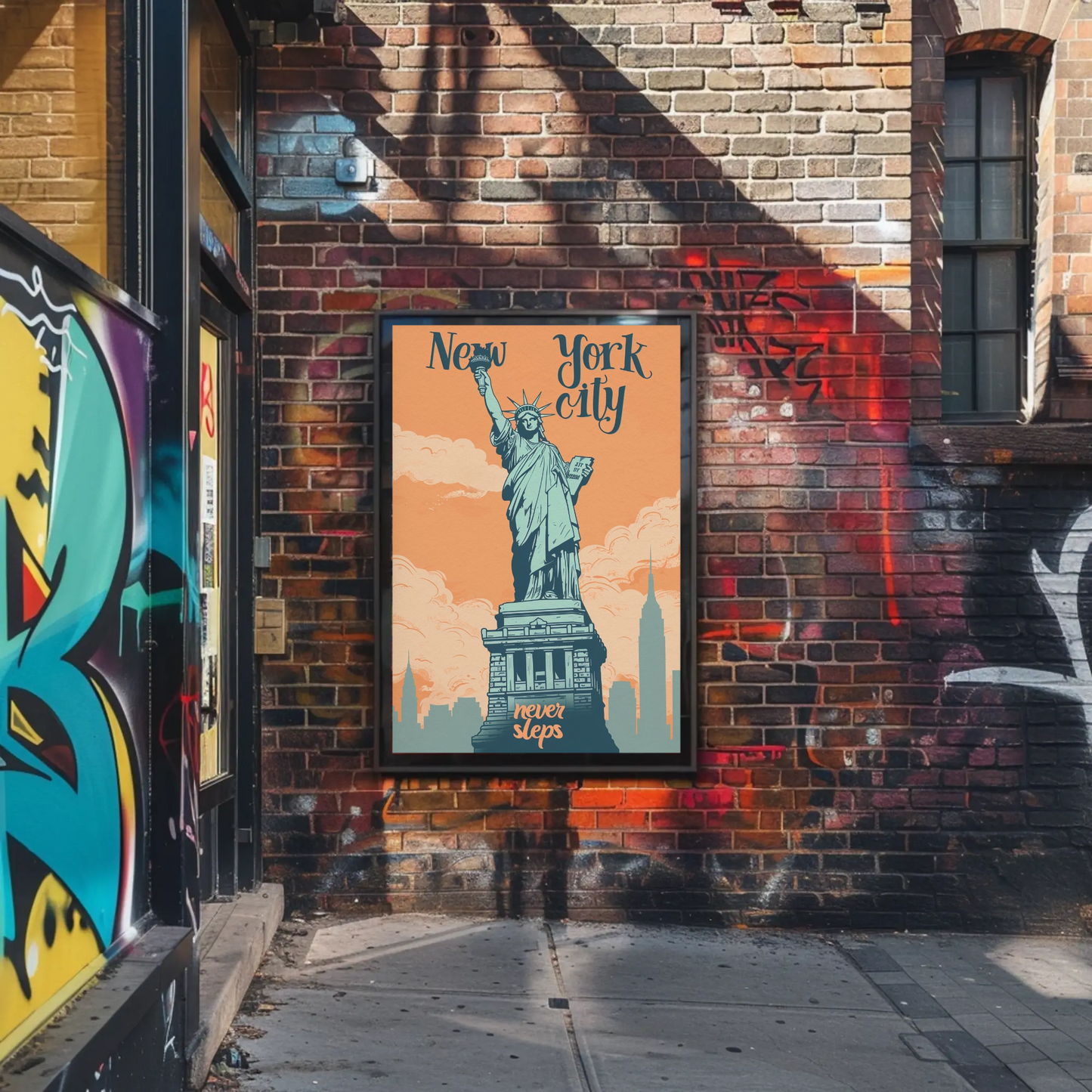 New York City Statue of Liberty Vintage Poster