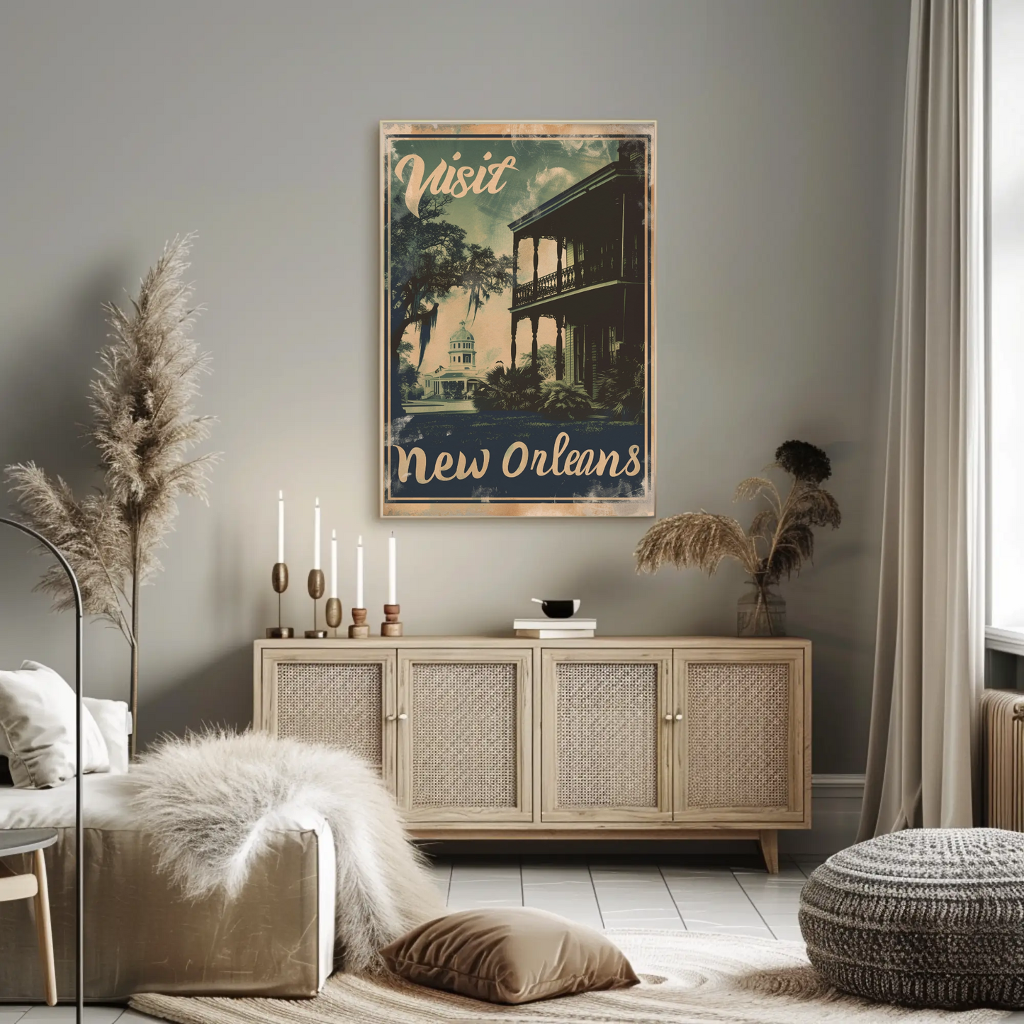 Visit Historic New Orleans Louisiana Travel Poster