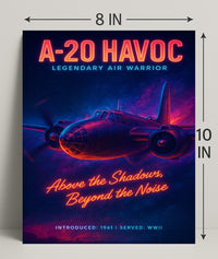 A-20 Havoc WWII Poster: Vintage Aircraft Art Collection