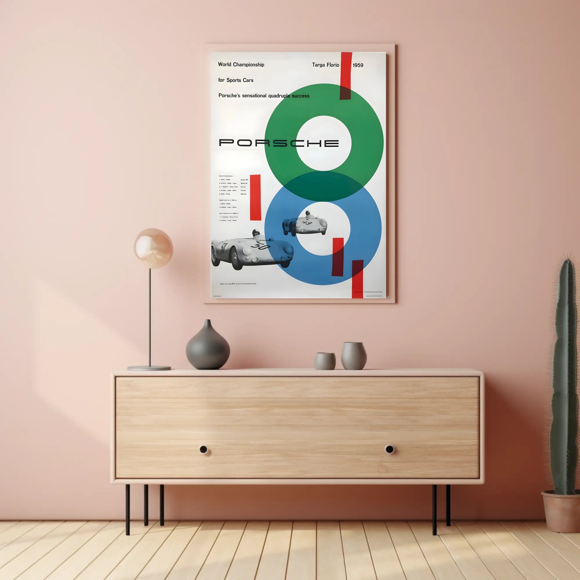 Porsche's Quadruple Success at Targa Florio 1959 Poster