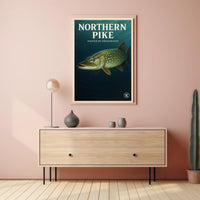 Northern Pike Master of Freshwater Poster PosterGoat