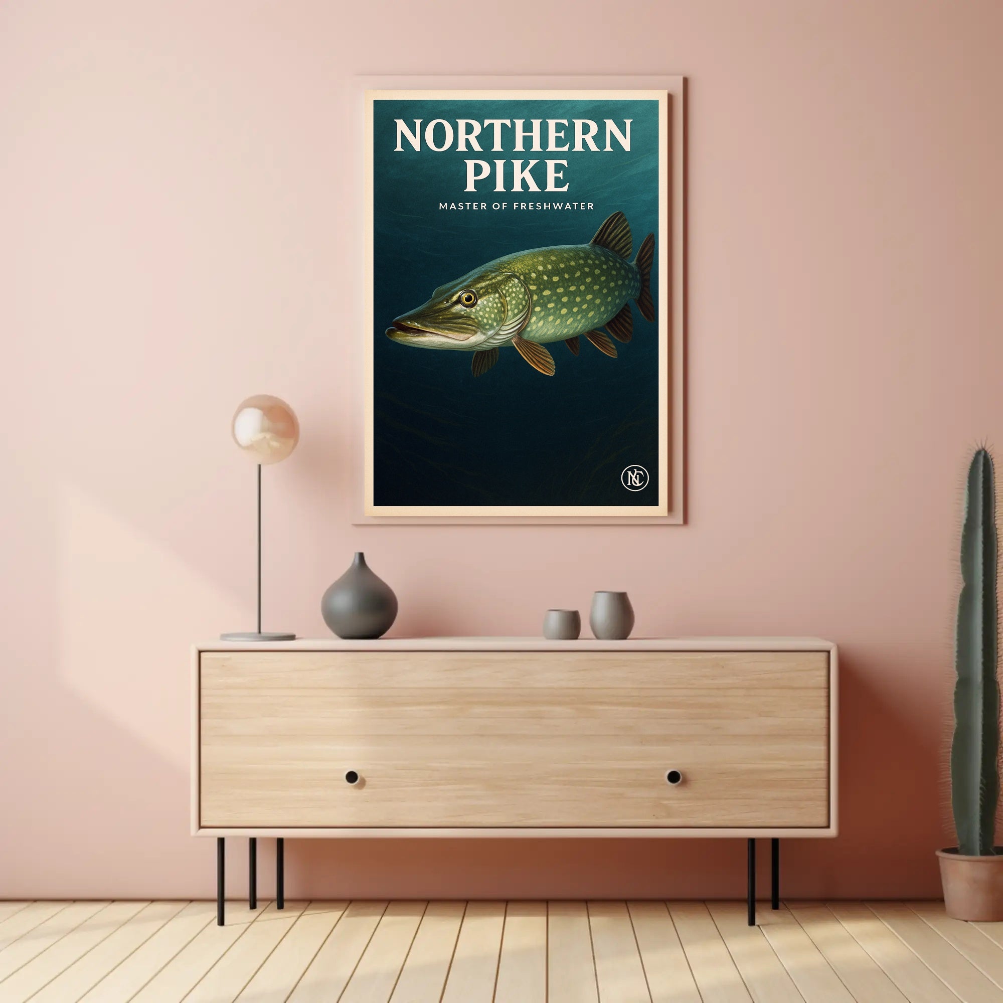 Northern Pike Master of Freshwater Poster PosterGoat