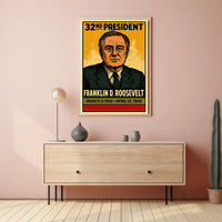 Franklin D. Roosevelt 32nd President of the United States Inked Comic Style Poster