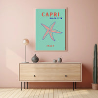 Capri, Italy Travel Poster with Bold Mediterranean Palette PosterGoat