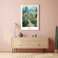 Bali Watercolor Travel Poster: Serene Tropical Landscape Art PosterGoat