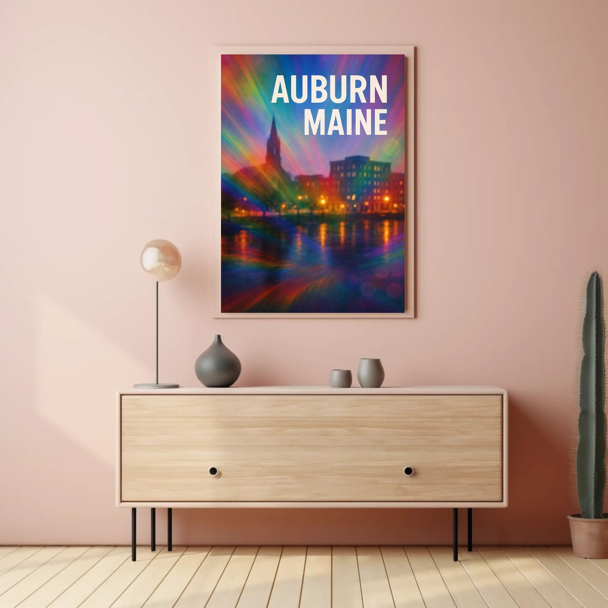 Auburn, Maine A Vibrant Display Poster