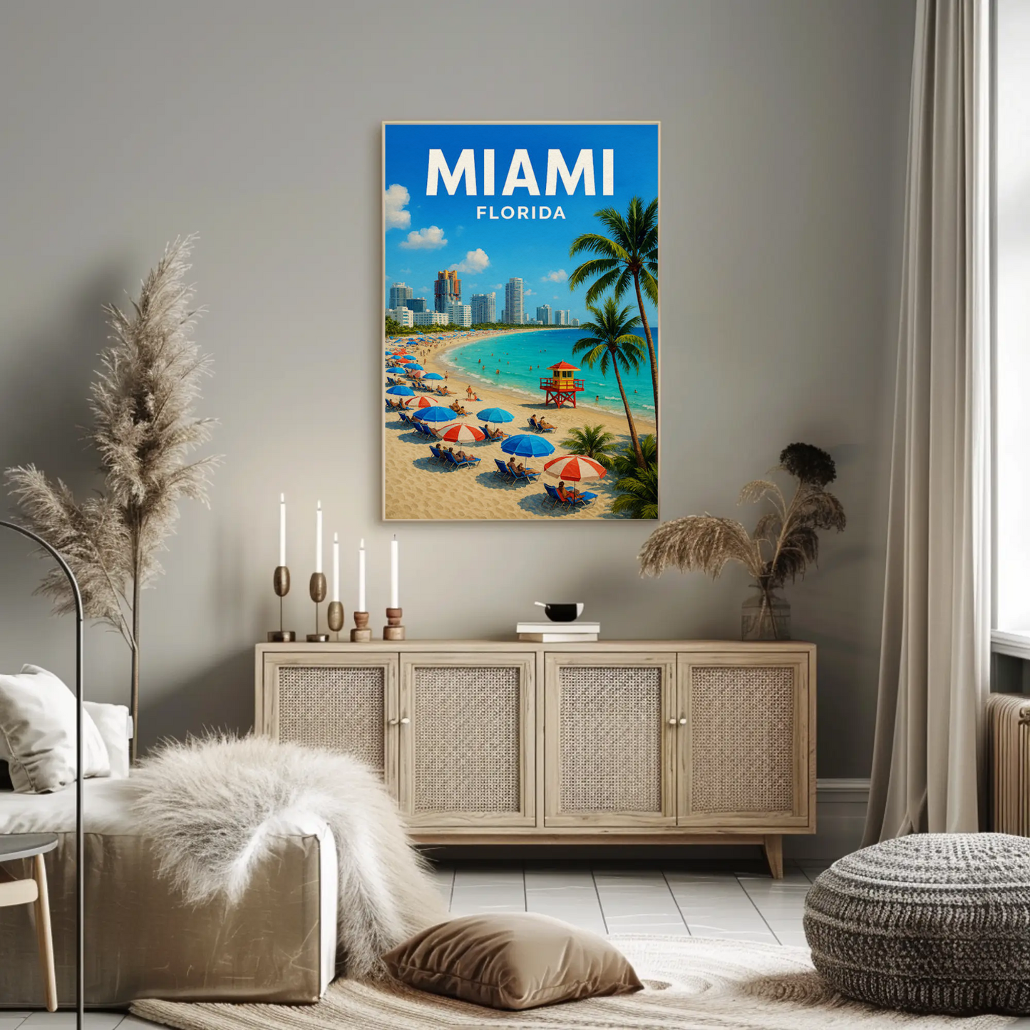 Miami Beach Florida Lifeguard Tower City Coast Poster