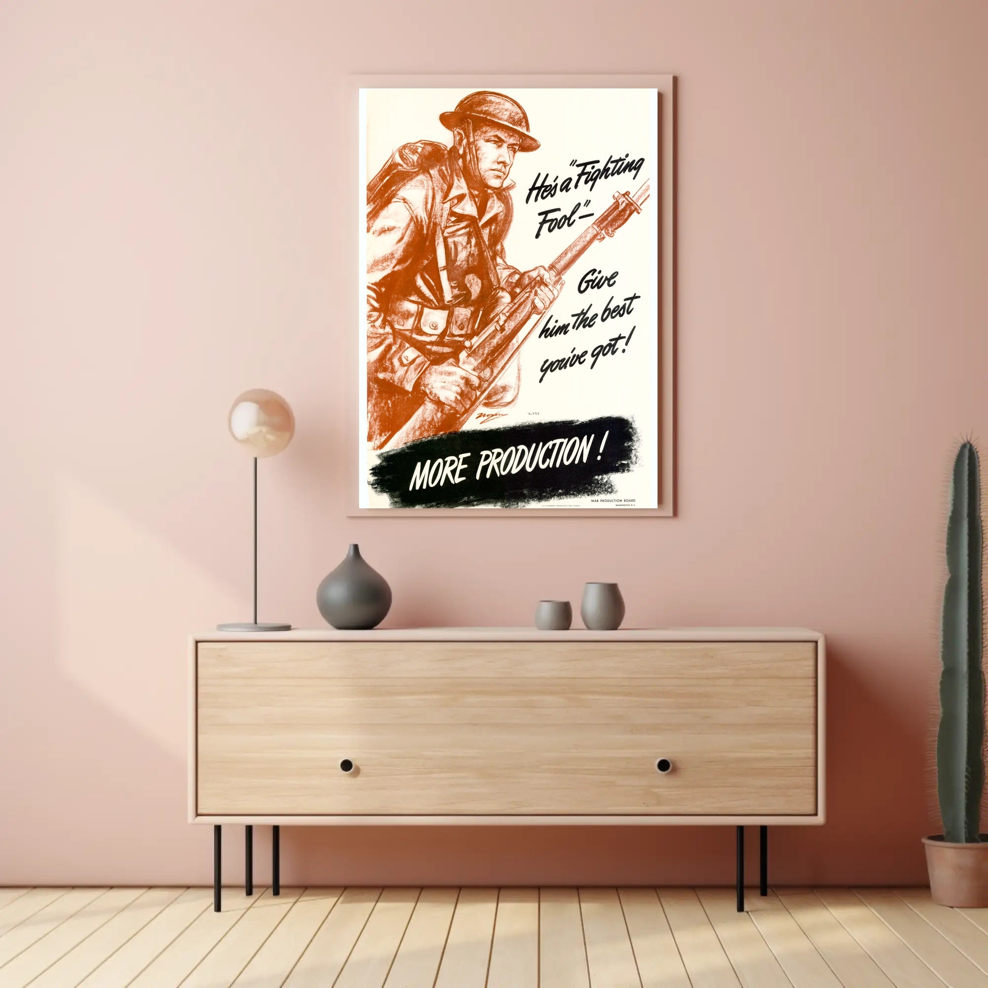 Vintage He’s a Fighting Fool WWII Poster