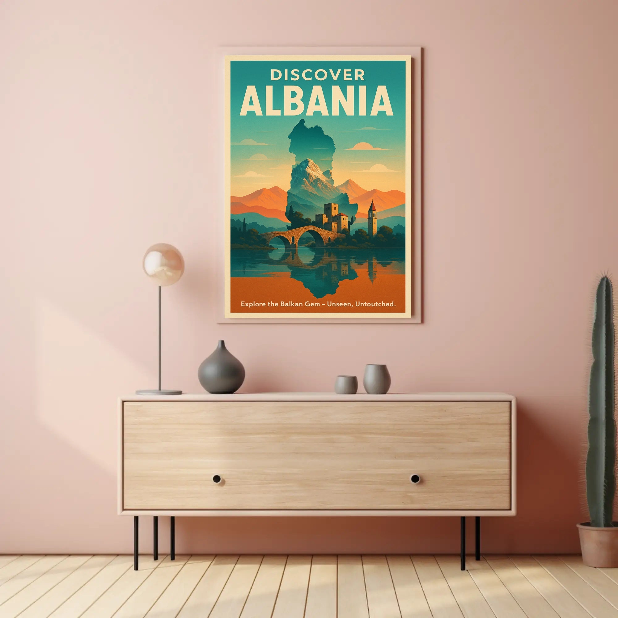 Discover Albania Vintage Travel Poster
