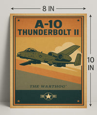 A-10 Thunderbolt II Vintage Military Aircraft Poster