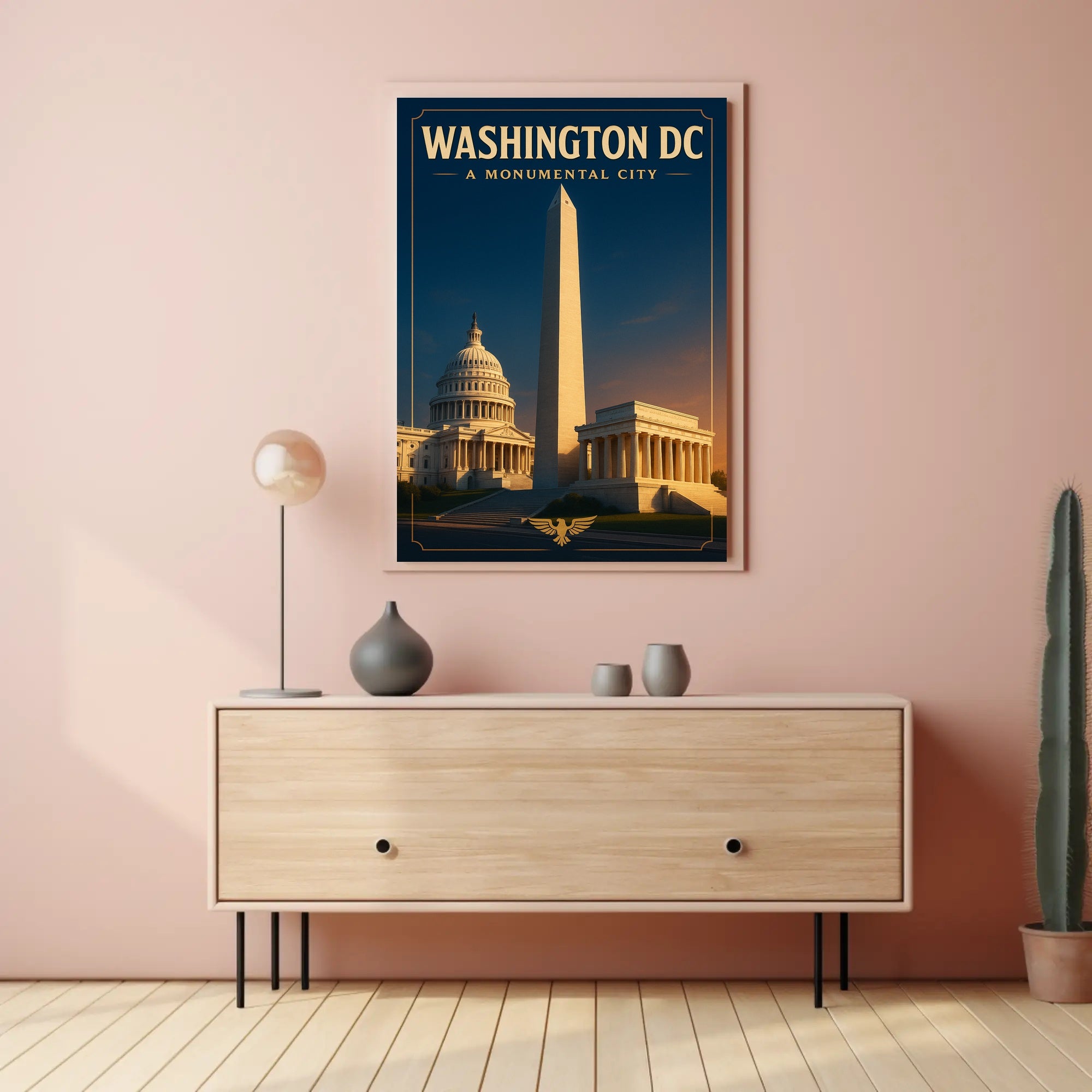 Washington D.C. Monuments Vintage Travel Poster PosterGoat