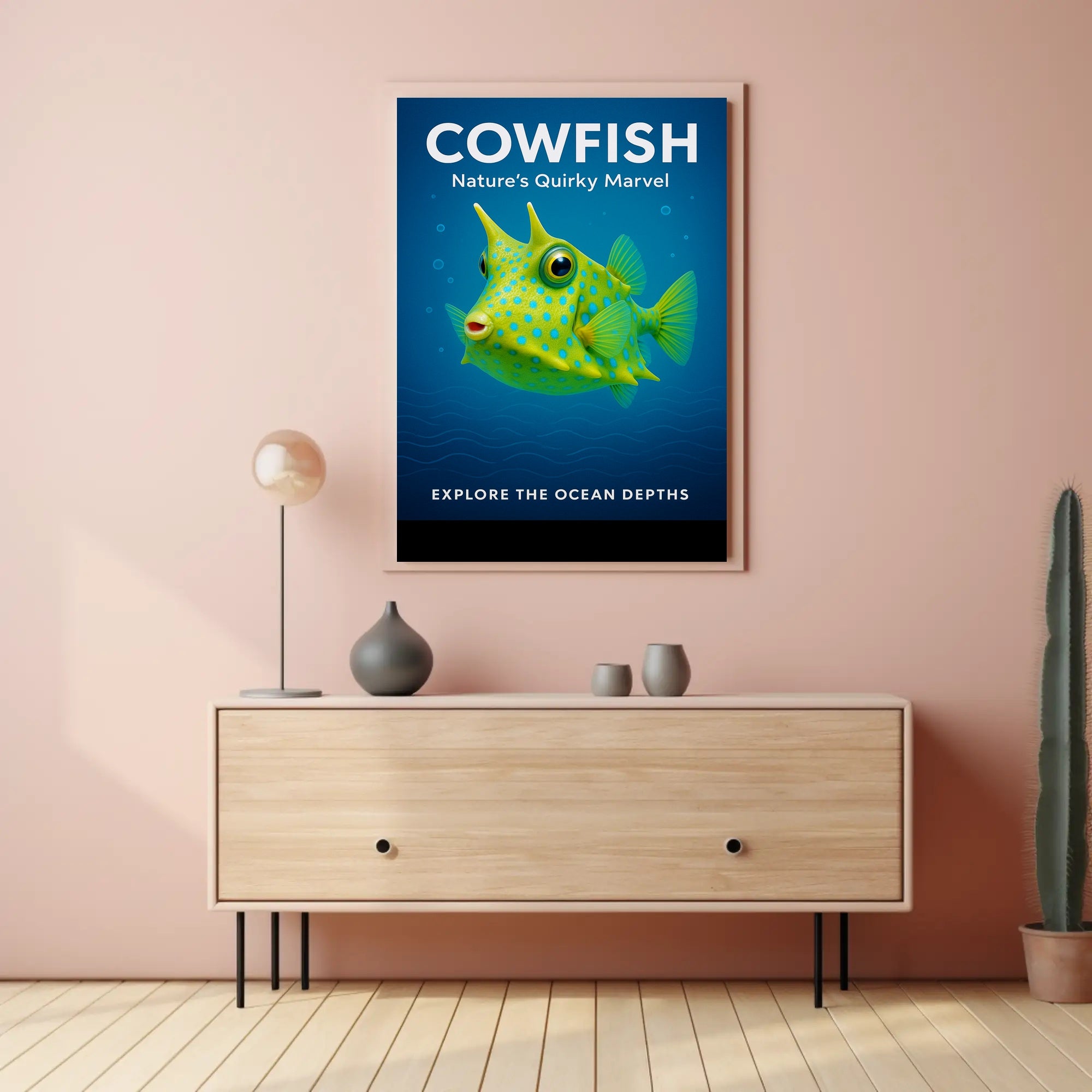 Cowfish Nature's Quirky Marvel Poster PosterGoat