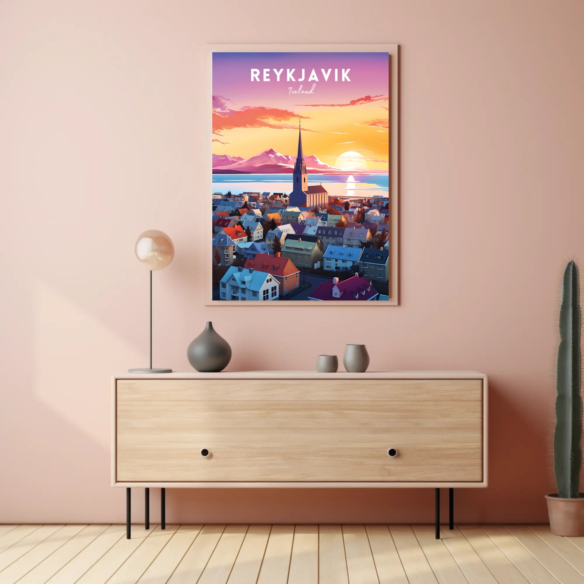 Reykjavik at Sunset Poster
