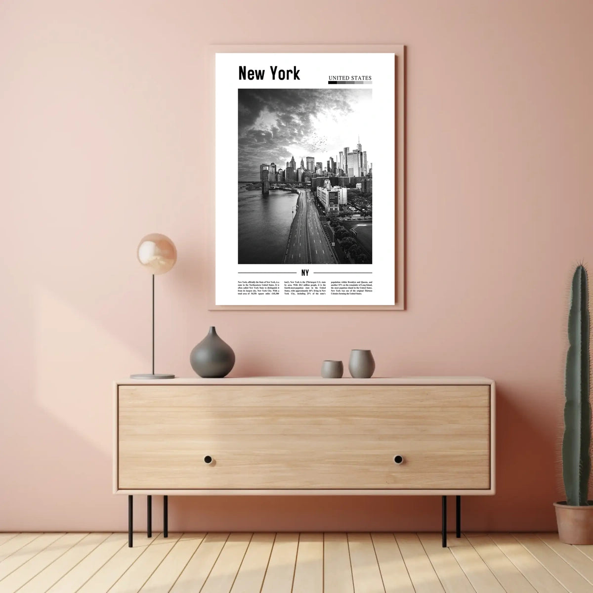 New York City Grand Skyline Poster Vintage Wall Art