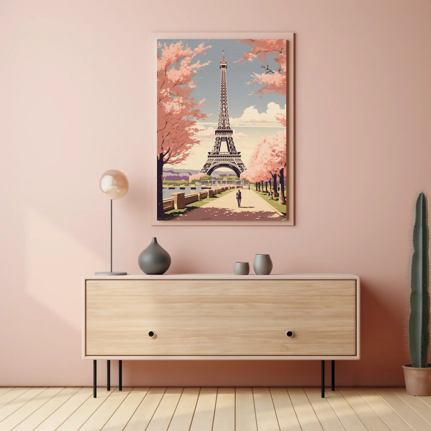 Paris – Eiffel Tower and Cherry Blossoms