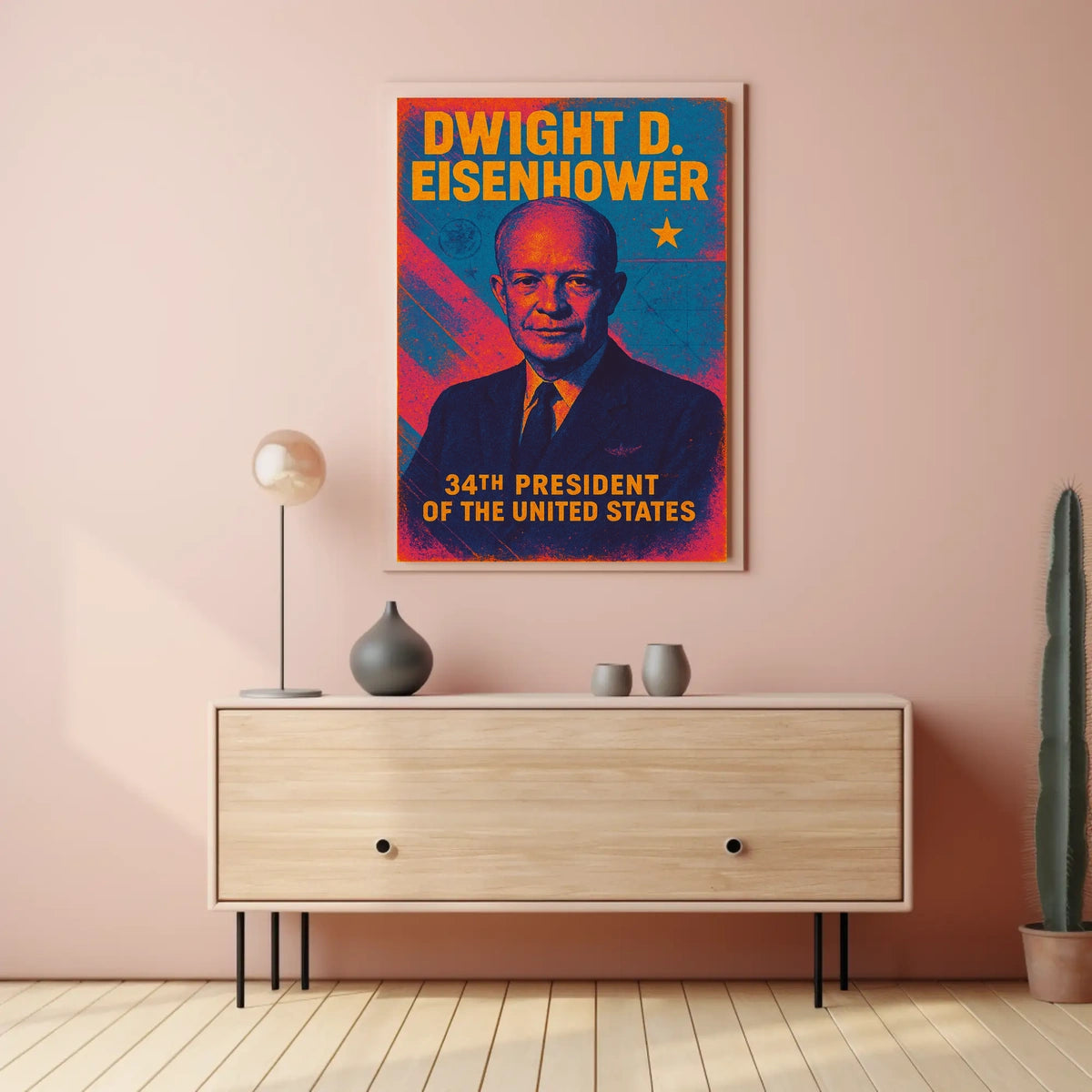 Dwight D Eisenhower Poster Legacy Leadership History Buff