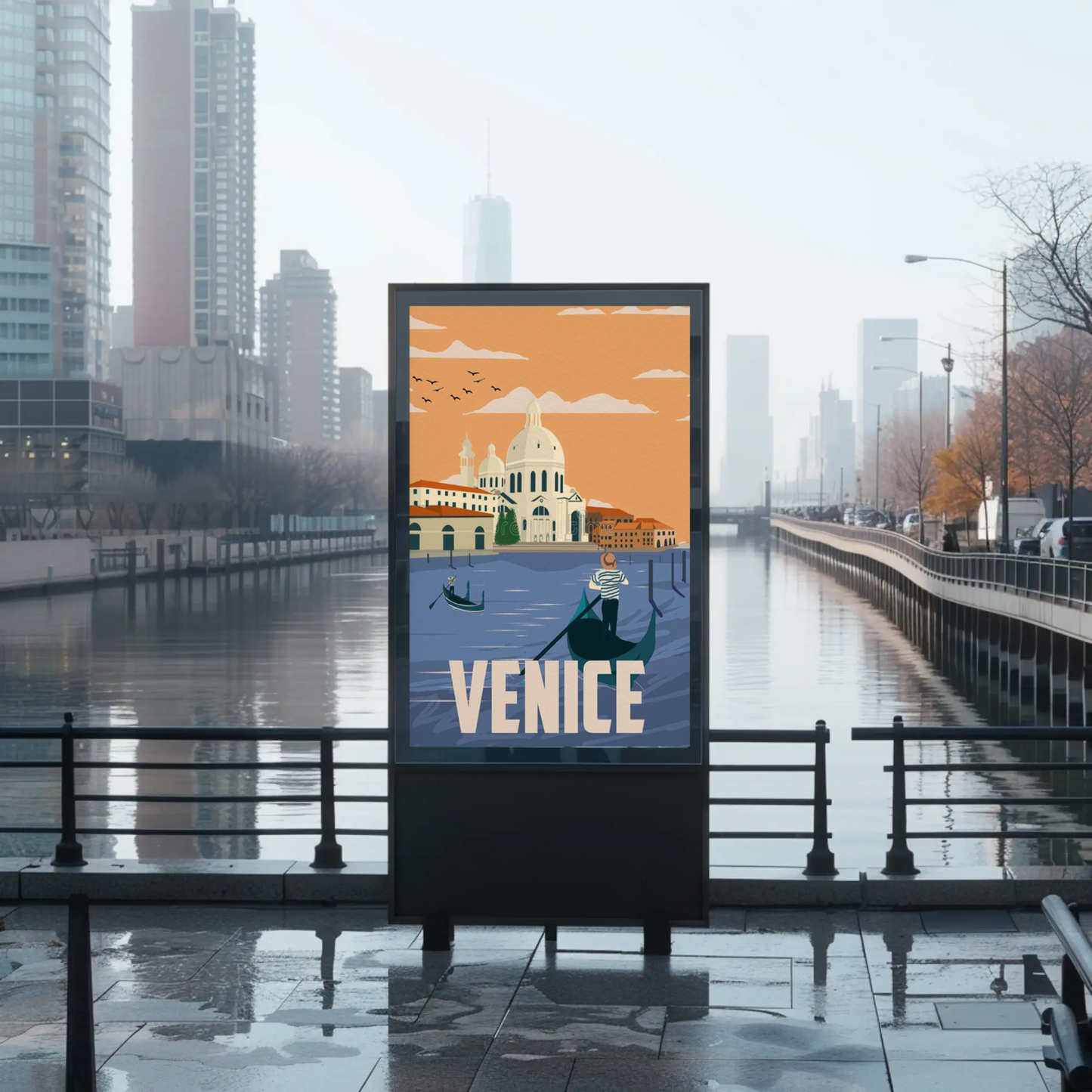 Venice Gondola Travel Poster