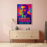 Barack Obama 44th President of the United States Neon Gradient Overlay Poster