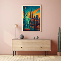 New York City Geometric Skyline Poster Modern Wall Art