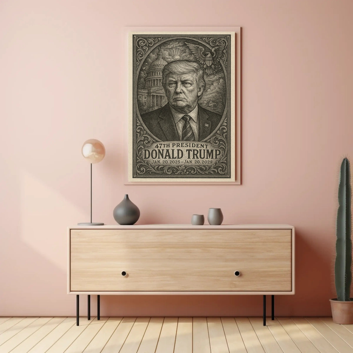 Donald Trump 47th President Photo Realism Wall Poster