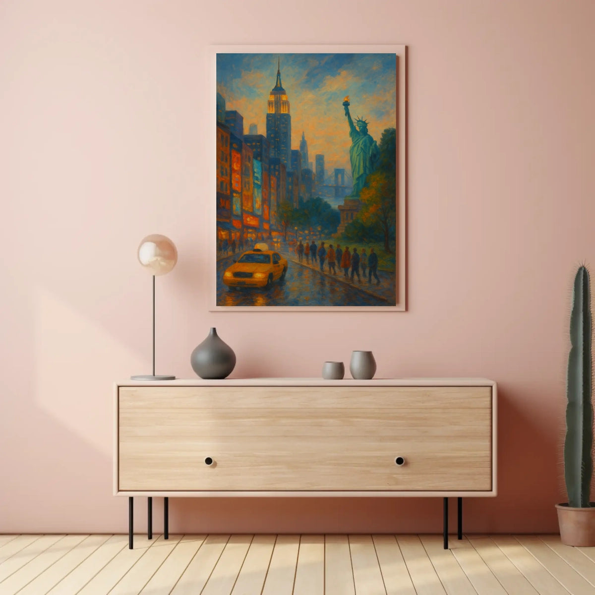 New York City Dusk Iconic Landmarks Poster Modern Wall Art