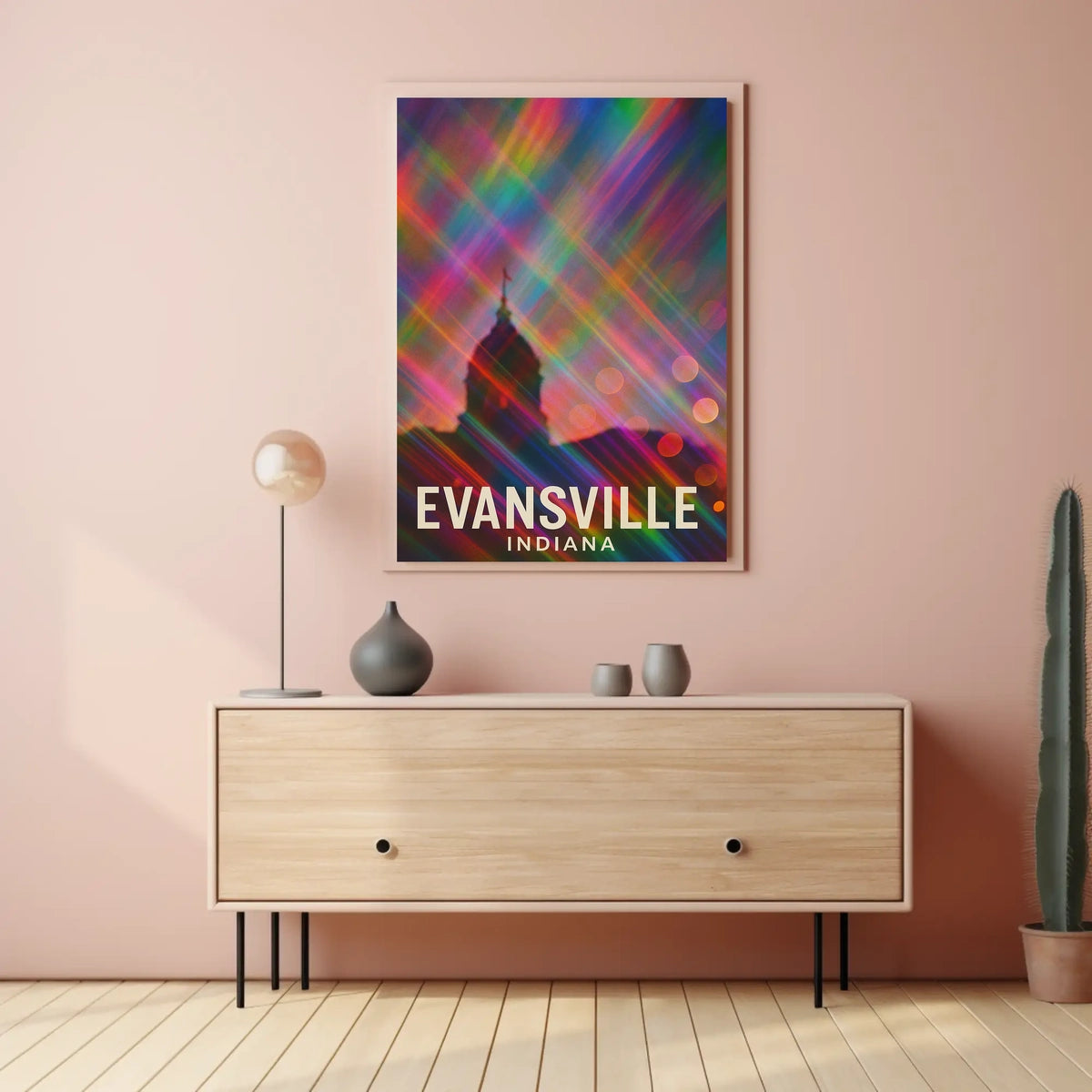 Evansville Indiana Scenic Travel Realism Poster