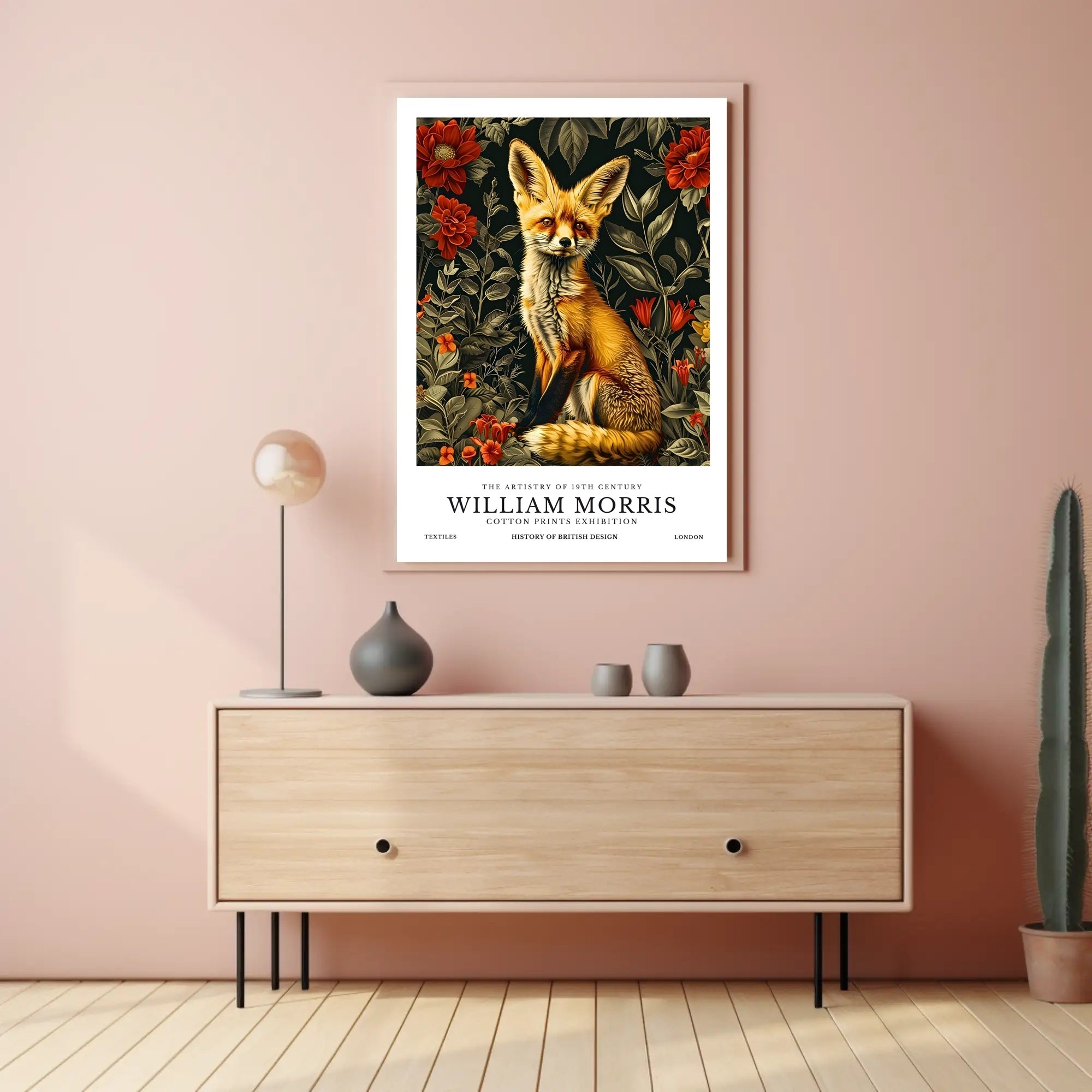 Artistic Fox with Floral Patterns: Abstract or Artistic Poster