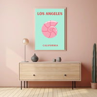 Stylized Los Angeles Skyline Travel Poster PosterGoat