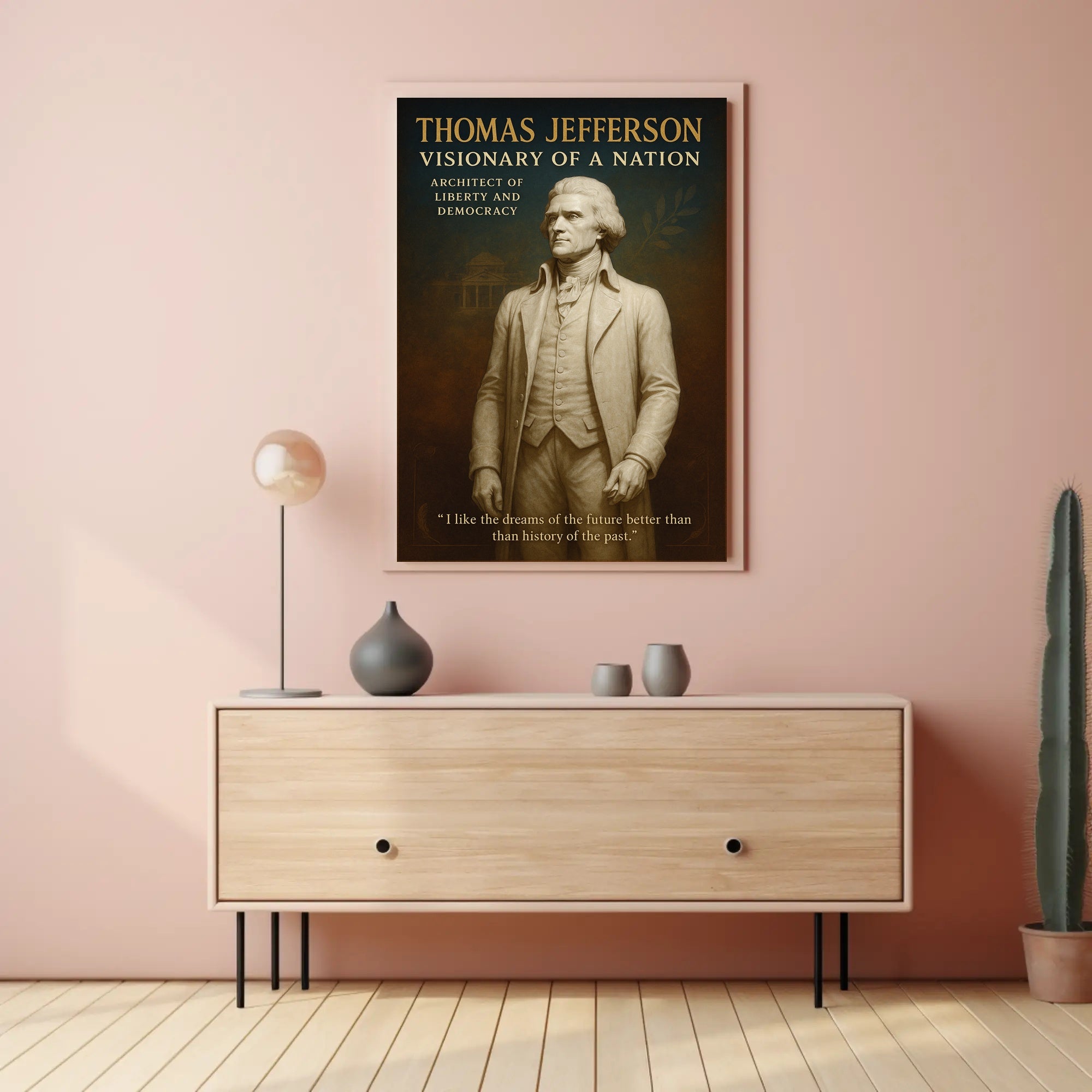 Thomas Jefferson Visionary Vintage Historical or Presidential Poster