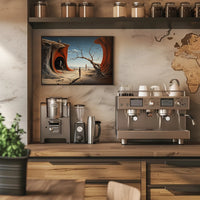 Surreal Journey in Barren Landscape Artistic Poster